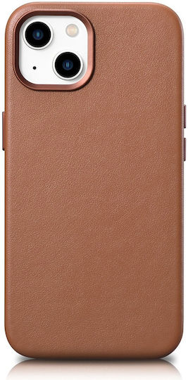 iCarer Genuine Leather Back Cover Δερμάτινο Καφέ (iPhone 14 Plus)