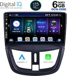 Digital IQ Car-Audiosystem für Peugeot 207 2007+ (Bluetooth/USB/AUX/WiFi/GPS/Apple-Carplay) mit Touchscreen 9"