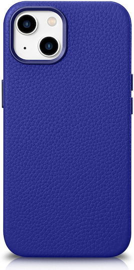 iCarer Litchi Premium Leather Back Cover Δερμάτινο Dark Blue (iPhone 14 Plus)
