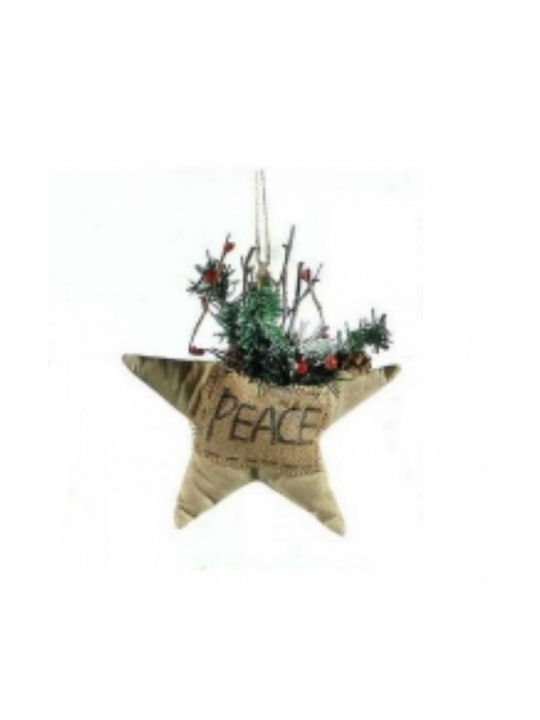 AG Trees 9763221 Weihnachtlicher Dekorativer Anhänger Stern Stoff Beige Frieden 1Stück