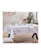 Nef-Nef Homeware Tweet Christmas Tablecloth Fabric White L140xW140cm.