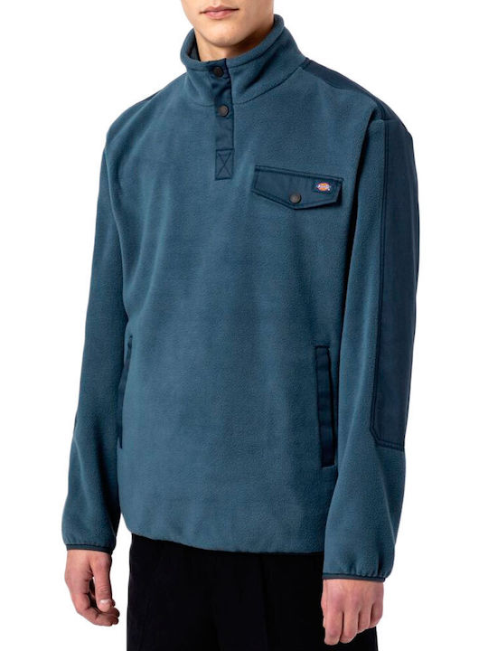 Dickies Port Allen Herren Langarmshirt Schaltflächen Petrol Blau