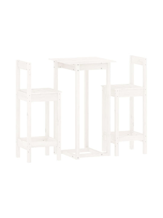 Dining Room Furniture Set 3pcs Λευκή 60x60εκ.