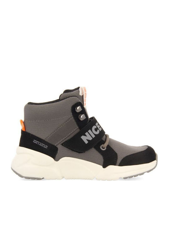 Παιδικά Sneakers High με Σκρατς Γκρι