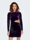 Only Mini Evening Dress Velvet Purple