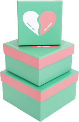 Paper Box for Gift Green 3pcs