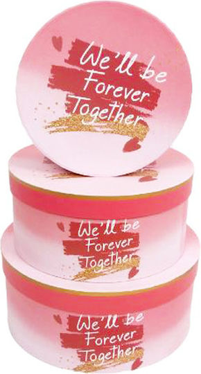 We Will Be Forever Together Χάρτινο Κουτί για Δώρο Ροζ 3τμχ