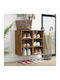Holz Schuhschrank mit 4 Regalen Gelb L52.5xW30xH50cm
