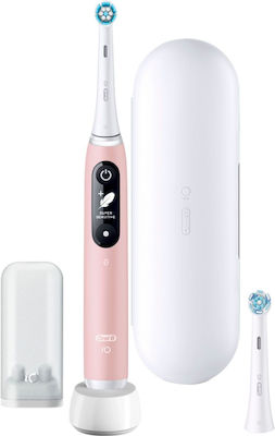 Oral-B IO Series 6 Periuță de dinți electrică cu cronometru, senzor de presiune și husă de călătorie Pink Sand