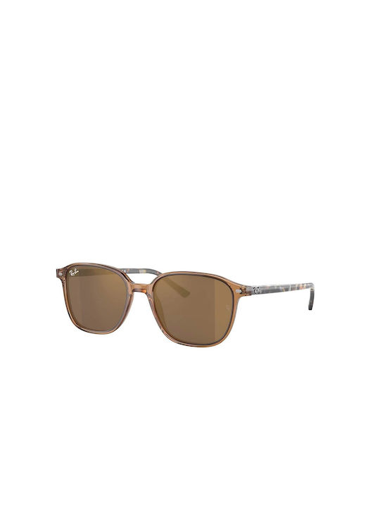 Ray Ban Leonard Sunglasses with Brown Plastic Frame and Green Mirror Lens RB2193 663693