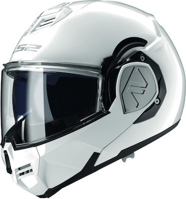 LS2 FF906 Advant Modular Helmet with Sun Visor ECE 22.06 1650gr Solid White 569061002