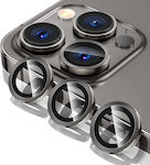 Metal Ring Προστασία Κάμερας Tempered Glass Μαύρο για το iPhone 14 Pro / 14 Pro Max