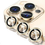 Metal Ring Προστασία Κάμερας Tempered Glass Χρυσό για το iPhone 14 Pro / 14 Pro Max