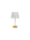 Ostaria Ginkgo Metall Tischlampe für Fassung E27 mit Weiß Schirm und Gold Basis