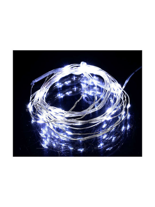 50 Λαμπάκια LED 5μ. Λευκά Μπαταρίας σε Σειρά