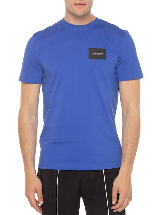 Guess Αθλητικό Ανδρικό T-shirt Μπλε με Στάμπα