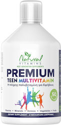 Natural Vitamins Premium Teen Multivitamin Vitamin for Immune System Boost, Hair & Nails Orange 500ml