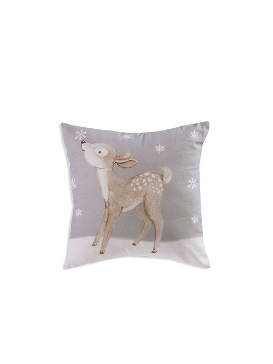 Nef-Nef Homeware Christmas Decorative Pillow Reindeer Square Grey 40x40pcs