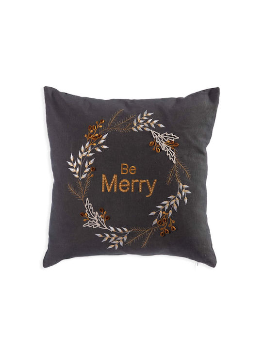 Nef-Nef Homeware Belle Χριστουγεννιάτικο Διακοσμητικό Μαξιλάρι Τετράγωνο Black 45x45εκ.