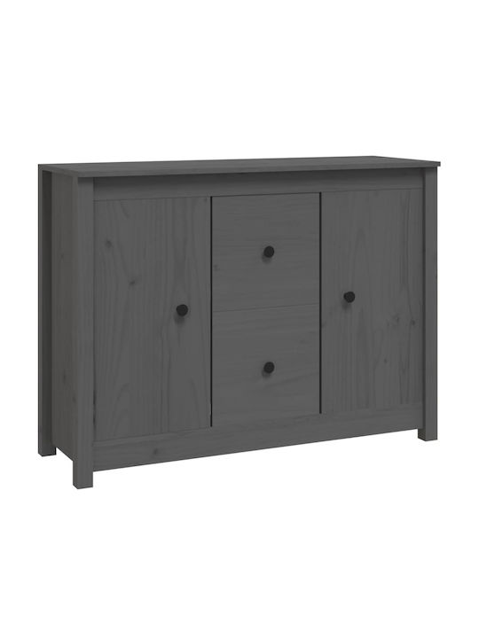 Wooden Buffet with Drawers Gray L100xW35xH74cm