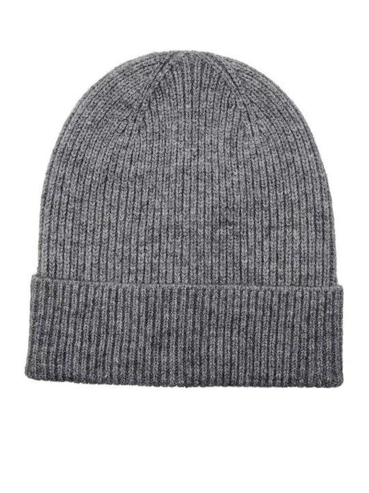 Beanie Γυναικείος Σκούφος με Rib Πλέξη σε Γκρι χρώμα