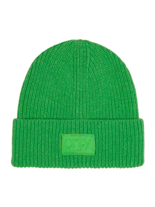 Only Beanie Beanie with Rib Knit in Green color