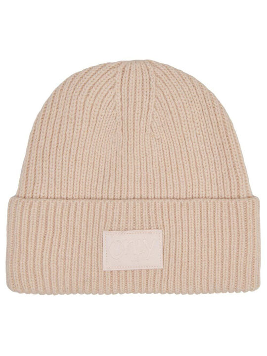 Only Ribbed Beanie Cap Pearl