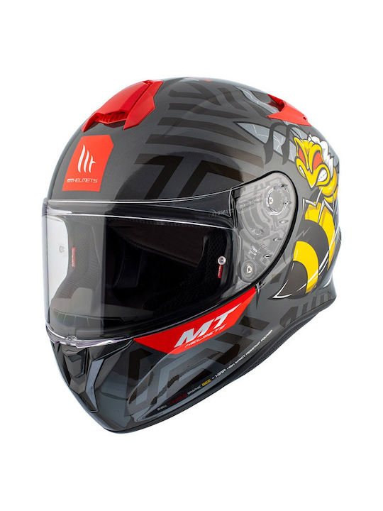 MT TARGO S JOKER Full Face Motorcycle Helmet - Gloss White, ECE22.06 Approved