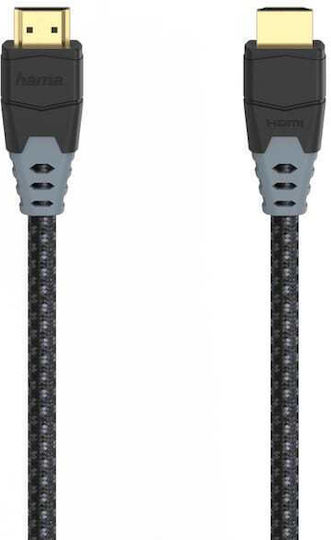 HAMA High Speed Плетена Кабел HDMI мъжки - HDMI мъжки 1.5м Черен