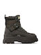 Aspha Leather Women's Ankle Boots Khaki