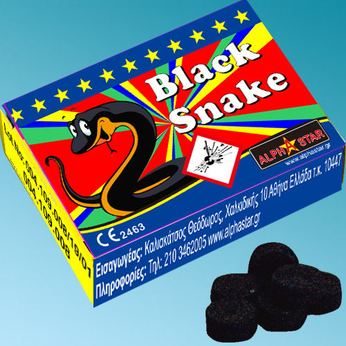 Alpha Star Artificii Serpent Black Snake 6buc Negru
