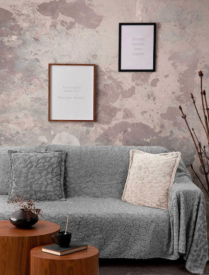 Madi Rubble Ριχτάρι Πολυθρόνας Γούνινο 170x180εκ. Grey