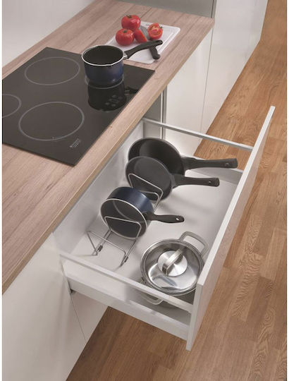 Metaltex Suport Pentru Oale Și Tigăi Pot & Pan Metalic 45x16x13cm Argintiu
