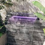 vidaXL Plastic Pool Waterfall with LED Lighting 8x90x21cm