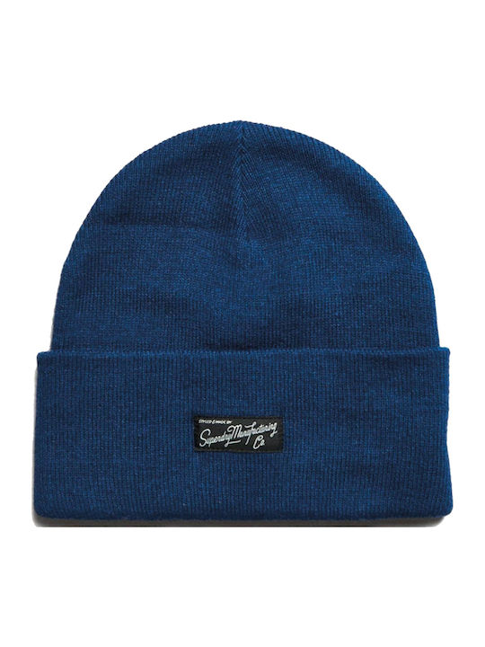 Vintage Classic Beanie Unisex Beanie Knitted in Blue color