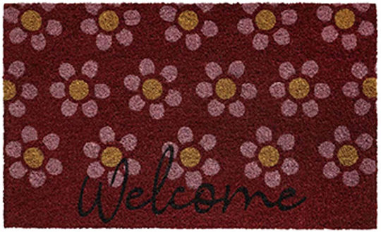 Sdim Fußmatte aus Kokosnussfasern mit rutschfester Unterlage 642 Rot 45x75cm Dicke 15mm