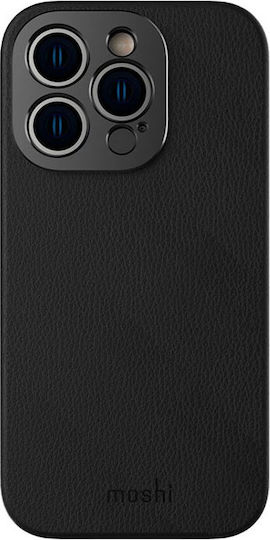 Moshi Napa Slim Back Cover Δερματίνης Midnight Black (iPhone 14 Pro Max)