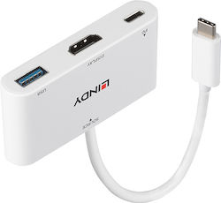 Lindy 43340 USB-C male σε HDMI / USB-A / USB-C female