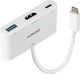 Lindy Μετατροπέας USB-C male σε HDMI / USB-A / USB-C female Λευκό 1τμχ 43340