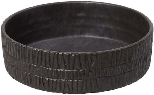 Espiel Scratched Dekorative Platte Rund Porzellan Braun 1Stück 34.5x34.5x6cm