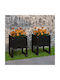 vidaXL Set 2 Blumenkästen Holz Schwarze
