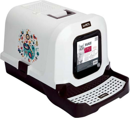 M-Pets Suez Toaletă Pisică Închisă Albă L69 x W42 x H41buc