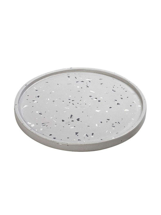 Espiel Dekorative Platte Rund Porzellan Gray 1Stück 25x25x2cm
