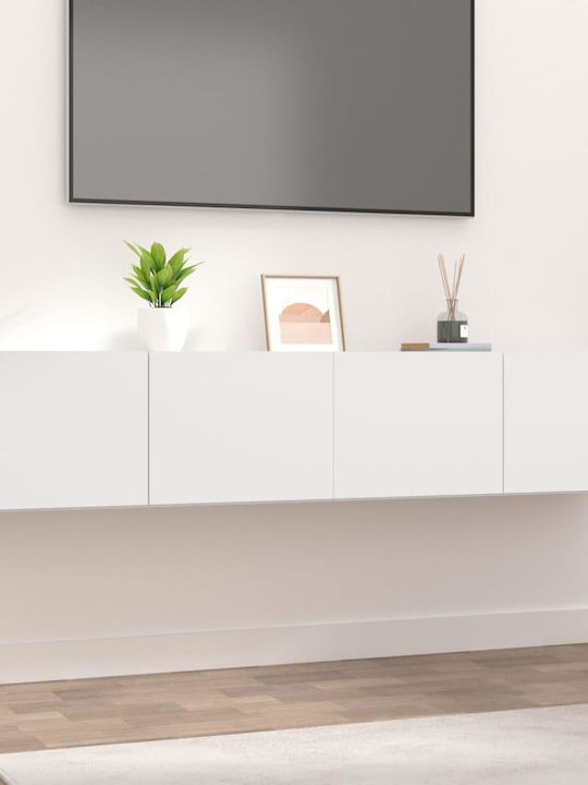 Particle Board TV Furniture White L160xW30xH30cm