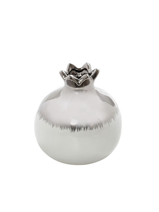 Espiel Tischplatte Glücksbringer Granatapfel White - Silver Keramik 11x12.5cm 1Stück