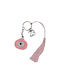 Happyness pink eye charm in keyring