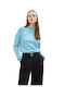 Damen Langarm Pullover Türkis