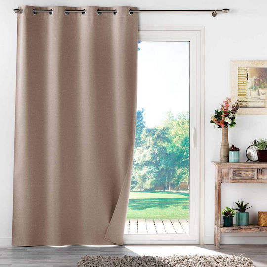 Curtain with Grommets L-C Occultiss Noisette 135x260cm