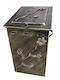Ξ-7 Metallisch Box Holzlagerung 54x39x31cm Silber