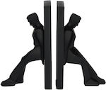 Plastic Bookend Leaning Men in Black Color 20.1x8.9x12.7cm.